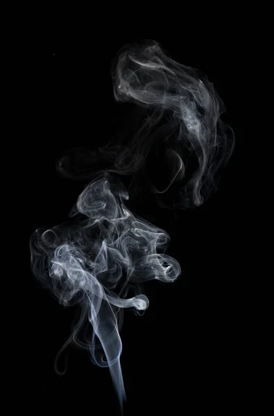 White Smoke Black Background Mvement Smoke Isolated — Stock Photo, Image