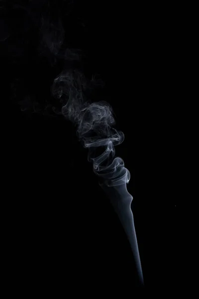 Absztrakt Fehér Füst Alakú Fekete Felett Elszigetelt — Stock Fotó