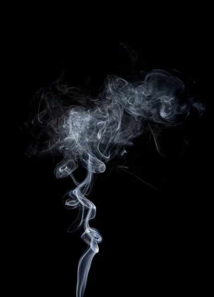 要旨黒い壁紙に白い煙オーバーレイ効果の煙の背景蒸気 — ストック写真