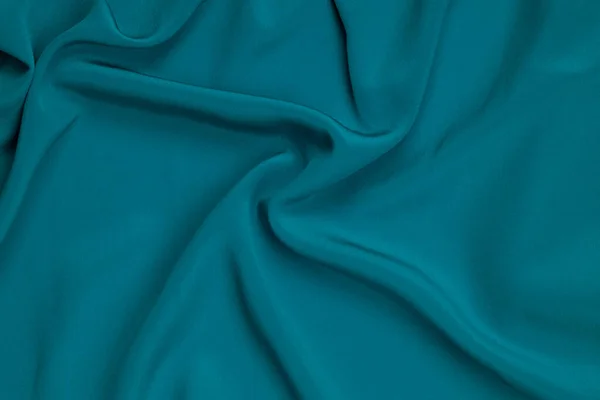 Зеленый Шелковый Фон Много Складок Гладкий Элегантный Зеленый Шелк Атласная — стоковое фото