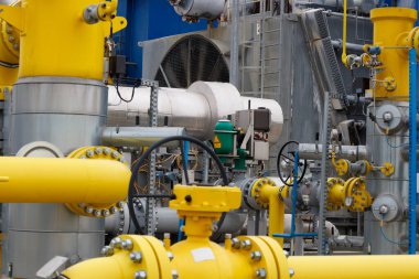 Koscian-Bronsko, Polonya - 1 Nisan 2022: Polonya Petrol Madencilik ve Gaz Çıkarma S.A. Gaz Sanayii, gaz çıkarma. Doğal kaynakların çıkarılması, gaz.