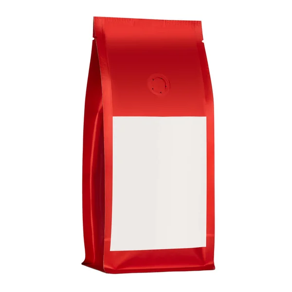 Порожній Червоний Пакет Упаковки Алюмінієвої Фольги Ізольований Білому Тлі Mock — стокове фото