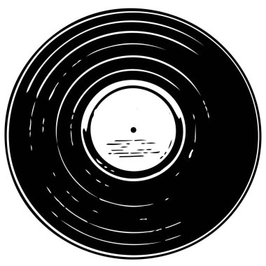 Vintage vinil record with space for tex, retro vinyl record sketch.