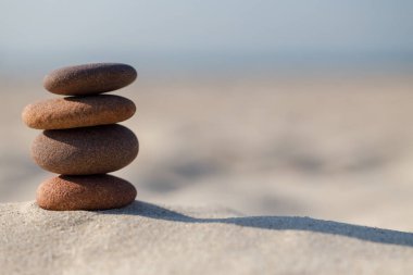 Concept related to mindfulness, cop space for text. Zen stones.