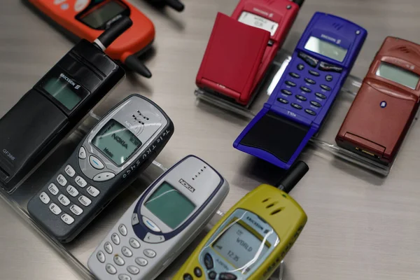 Oslo Norway May 2022 Group Old Cell Phones Oslo Museum — Stockfoto