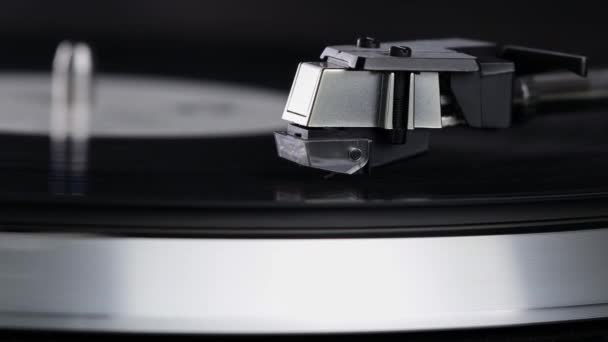Close Turntable Record Player Vinyl Disc Macro Video — Stock Video