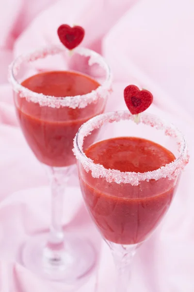 Valentines strawberry drink — Stock Photo, Image