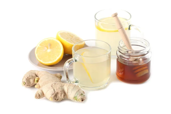 Ginger tea with honey and lemon — Stock Photo, Image