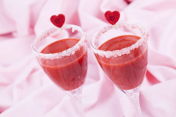 Valentines strawberry drink — Stock Photo, Image