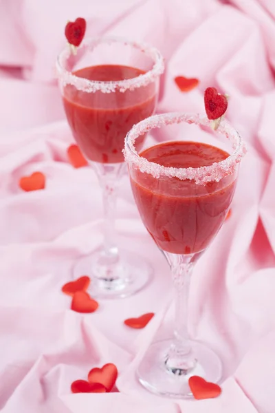 Valentines strawberry drink — Stock Photo, Image