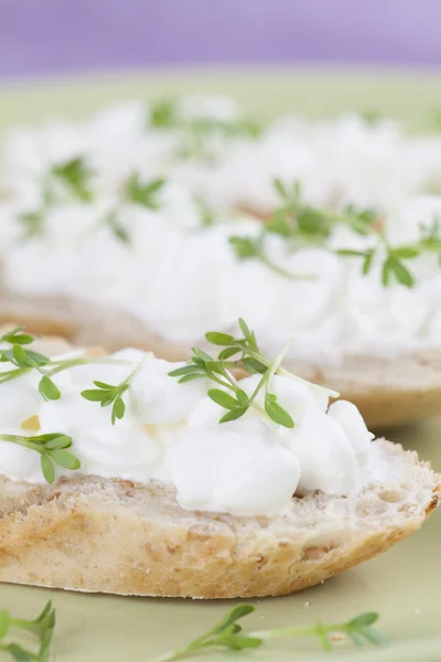 Canapés de queijo cottage — Fotografia de Stock