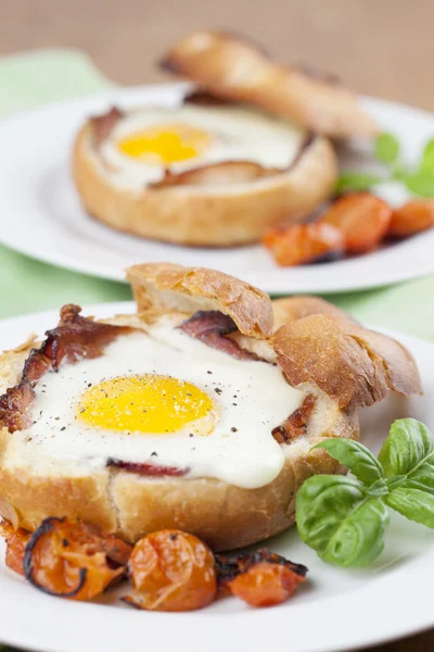 Bakade ägg och bacon — Stockfoto