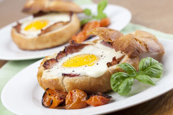 Bakade ägg och bacon — Stockfoto