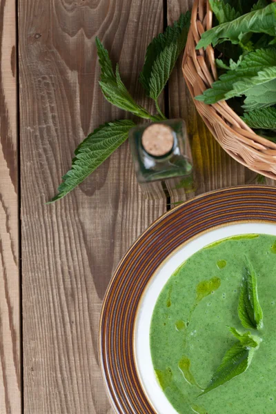 Sopa de creme de urtiga — Fotografia de Stock