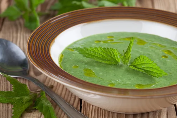 Brennnesselcremesuppe — Stockfoto