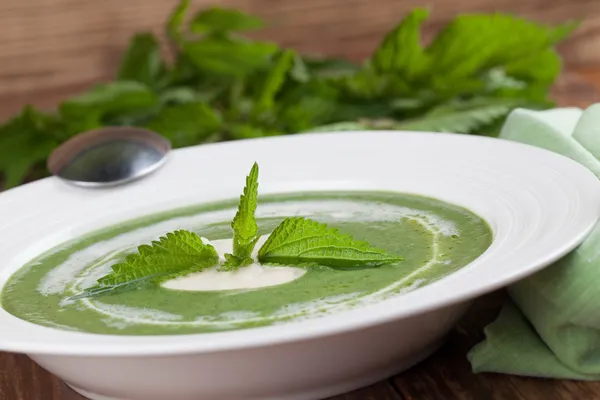 Brennnesselcremesuppe — Stockfoto