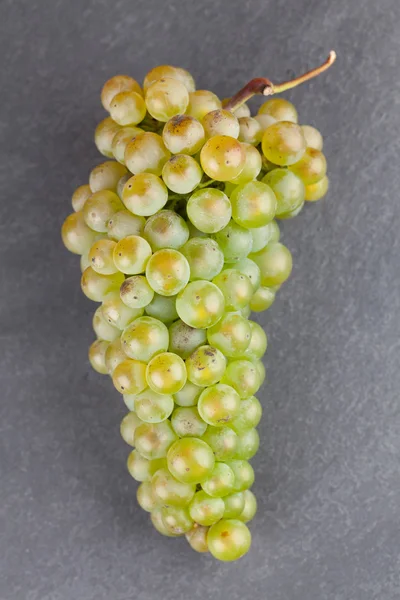 Aglomerado de uvas verdes na tábua de ardósia — Fotografia de Stock