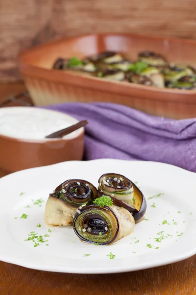 Gebackene Auberginen und Zucchini — Stockfoto