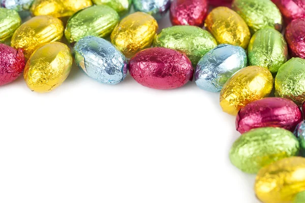 Chocolate eggs frame — Stock Photo, Image