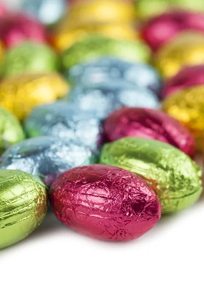 チョコレートの卵の背景 — ストック写真