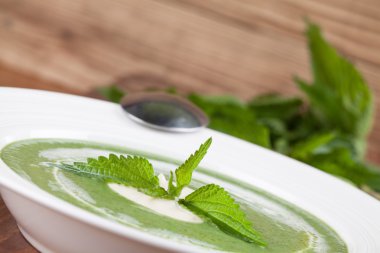 krem ısırgan otu çorbası ekşi krema ile