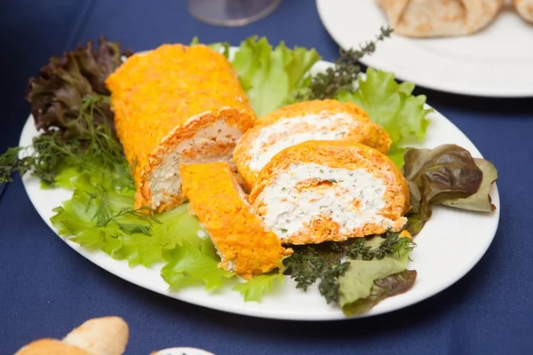 Cottage queso zanahorias rollo — Foto de Stock