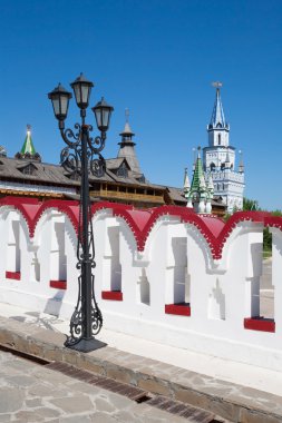 Lamppost and towers of the Moscow Kremlin clipart