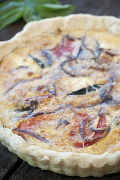 Verse plantaardige quiche — Stockfoto