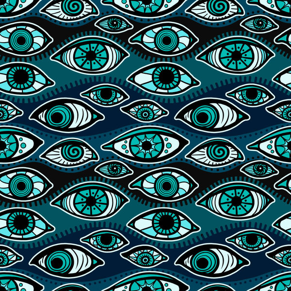 blue eyes seamless tiling pattern