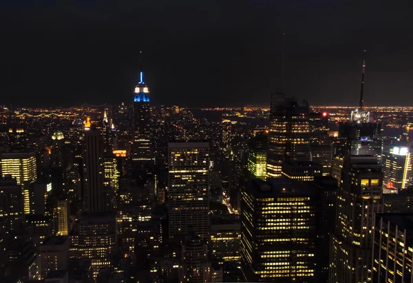 Midtown Manhattan Nachtsicht — Stockfoto