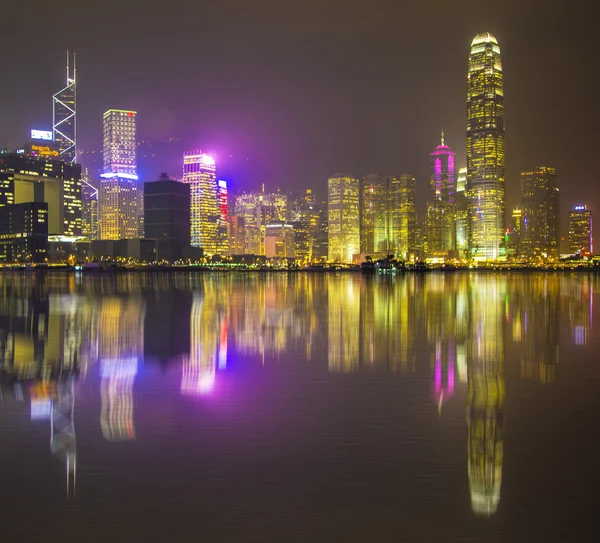 Небо Гонконга и ночное небо — стоковое фото