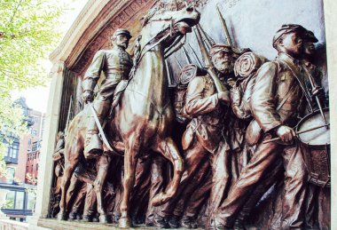 Robert Gould Shaw and 54th Regiment memorial at Boston Common clipart