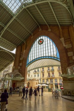 Valencia, İspanya. 22 Nisan: Mercado Colon, Valencia şehir merkezinde bulunan eski bir pazardır.