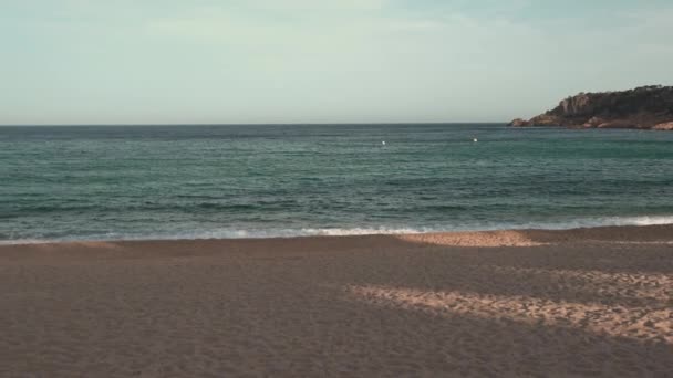 Vista Panorâmica Praia San Pol Vila Sant Feliu Guixols Costa — Vídeo de Stock