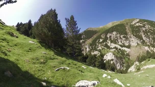 Vysoké Hory Vall Nuria Slunečného Dne Příklad Vysokohorského Údolí Pyrenejích — Stock video