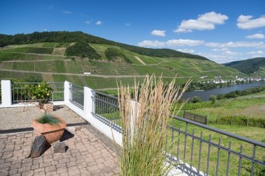 Terrace with beautiful view at the river Moselle in Germany clipart