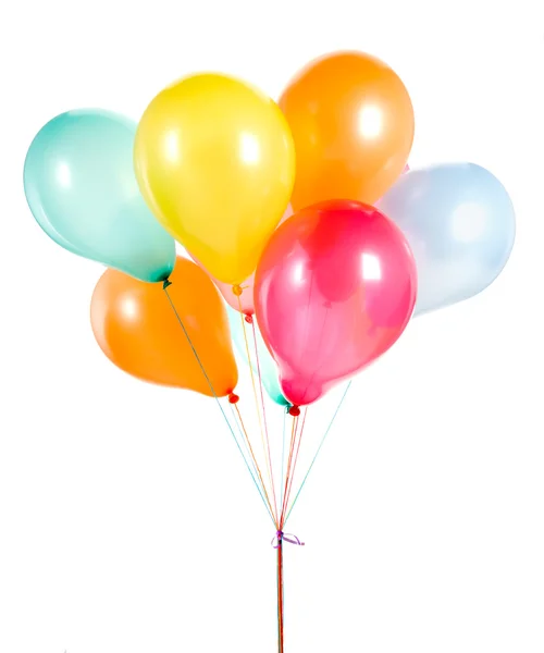 Globos de colores aislados en blanco — Foto de Stock