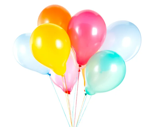 Beyaz üzerinde izole edilmiş renkli balonlar — Stok fotoğraf