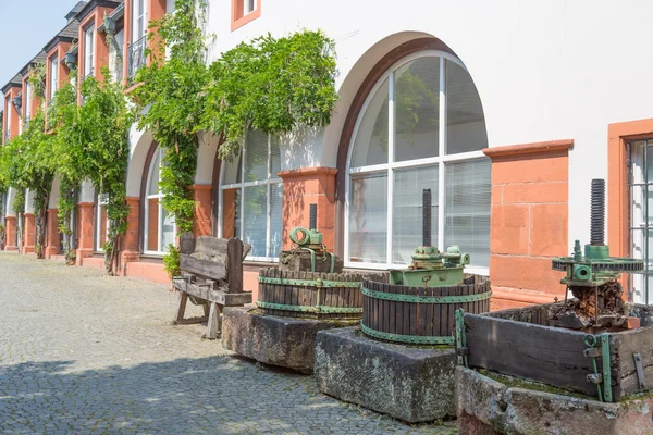 Old traditional winepress in a German museum — Stock Photo, Image