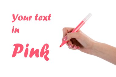el yazısı ile pembe beyaz zemin üzerine izole kalem