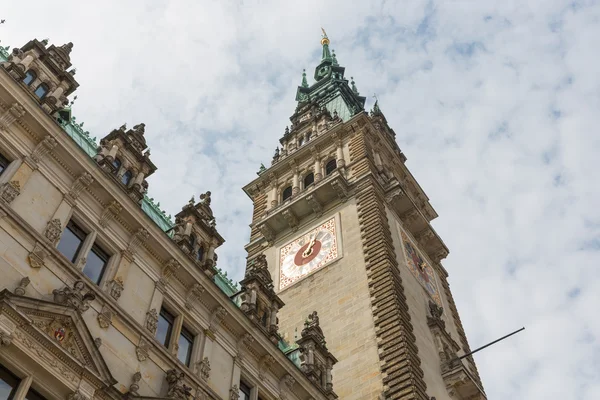 Câmara Municipal histórica Frontview em Hamburgo, Alemanha — Fotografia de Stock