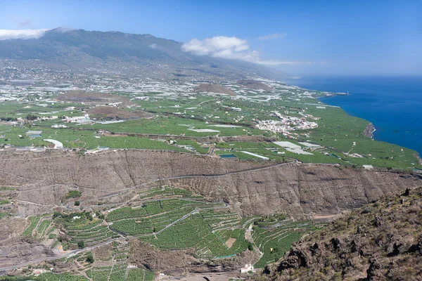 Vista aérea en la costa oeste de la palma, Islas Canarias — Stok fotoğraf