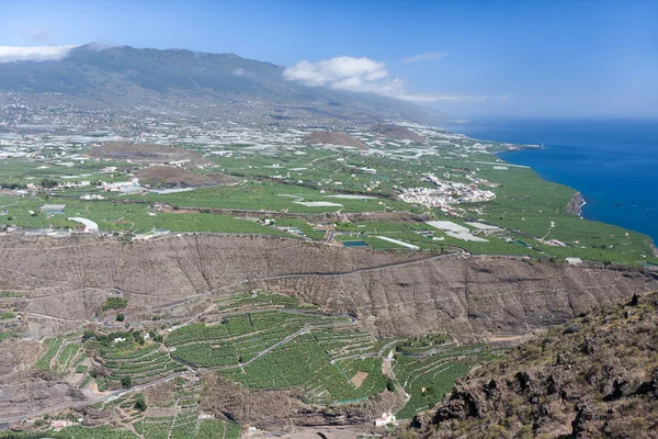 Widok z lotu ptaka na zachodnim wybrzeżu la palma, Wyspy Kanaryjskie — Zdjęcie stockowe