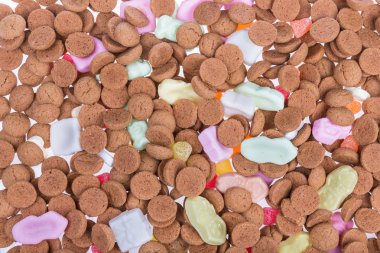 Background of ginger nuts ans sweets. Candy at Dutch Sinterklaas event clipart