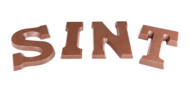 Çikolata harfleri geleneksel bir Hollanda etkinliği için 