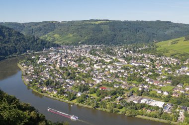traben-Trarbach Almanya nehir moselle, havadan görünümü