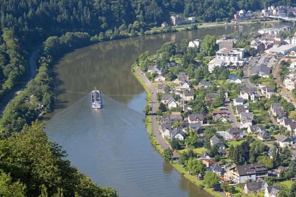 Aerial view of Traben-Trarbach at the river Moselle in Germany — Stock Photo, Image