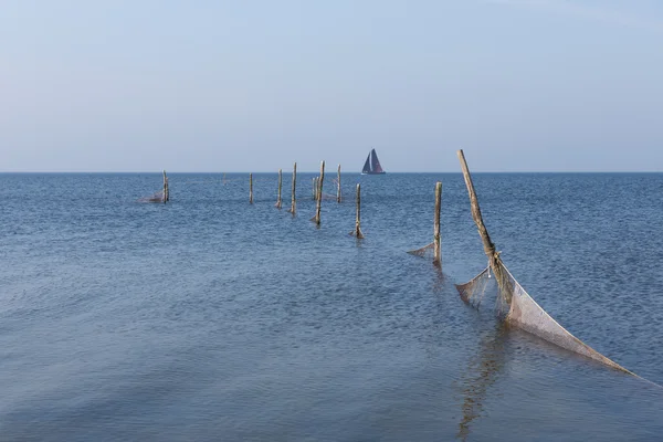 Mar holandês com redes de pesca — Fotografia de Stock