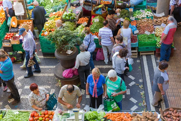 Vegetabilske marked berømte Mercado dos Lavradores of Funchal, Madeira - Stock-foto