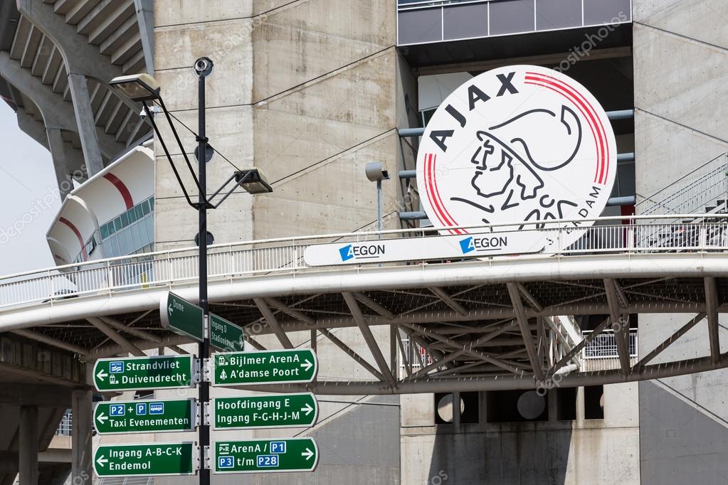 AMSTERDAM, THE NETHERLANDS - MAY 23: Exterior soccer stadium Ajax Arena from the Dutch football club Ajax on May 23, 2014 in Amsterdam, the Netherlands
